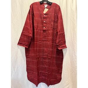 NWT VTG 80s Neiman Marcus Niteshirt Gown Mens Cotton Sz L Made in USA Lounge